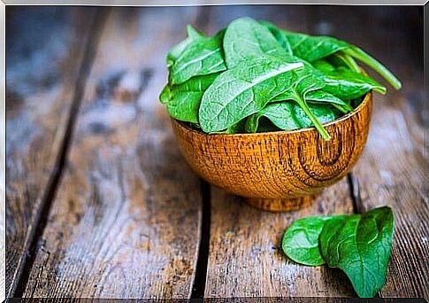 Spinach in a bowl