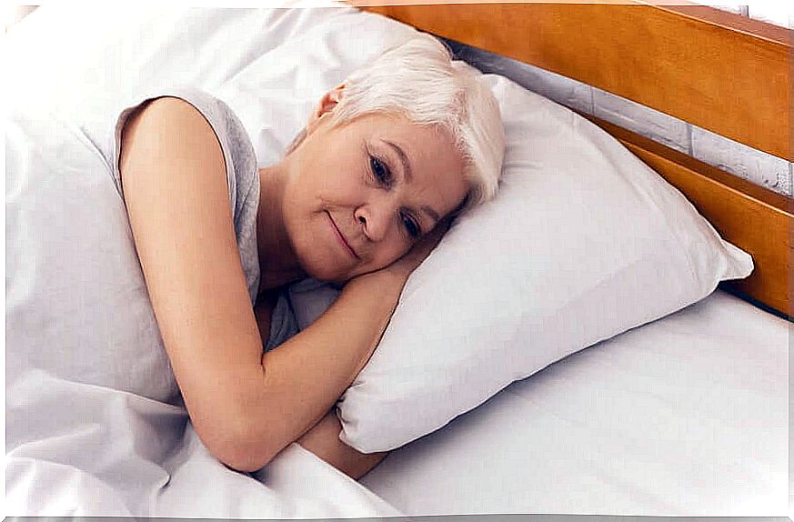 An elderly woman who experiences lethargy due to dementia