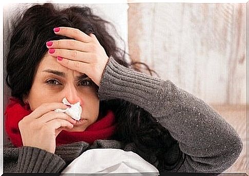 Woman with flu