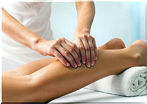 Woman getting leg massage