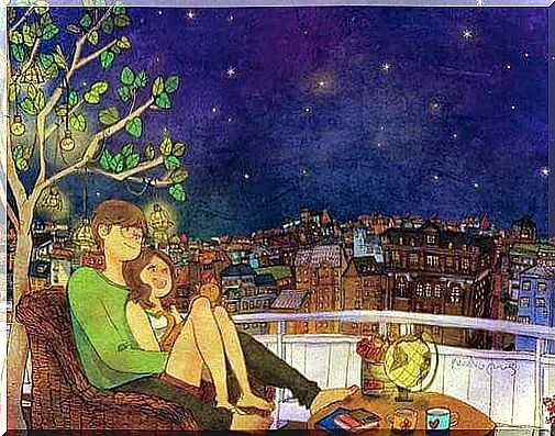 Couple sitting and enjoying the stars