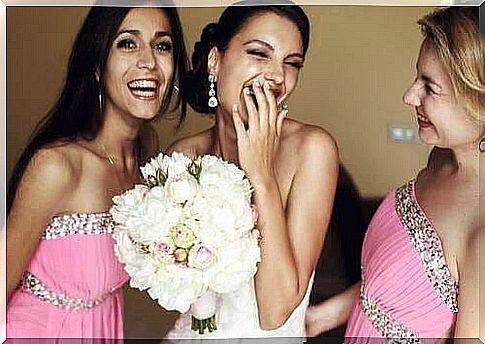 Bride with bridesmaids