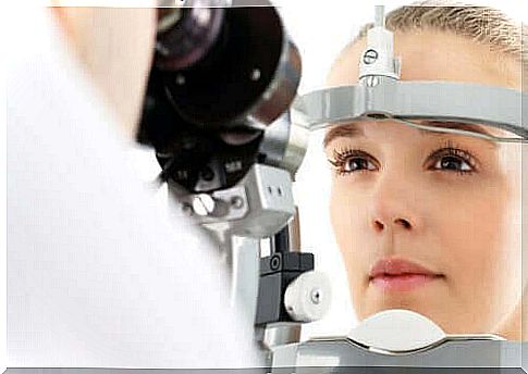 Woman is checked for all types of glaucoma