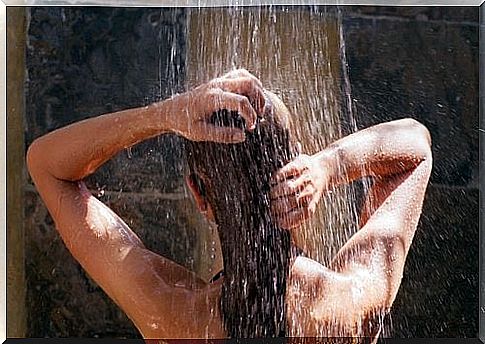 Woman in shower